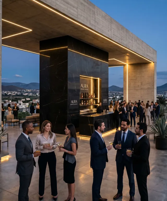 Evento corporativo elegante de networking